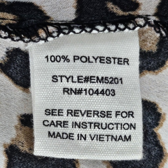 Womens E&M Animal Print Keyhole Back Sleeveless Leopard Jewel Neck Halter Top L - Picture 9 of 10